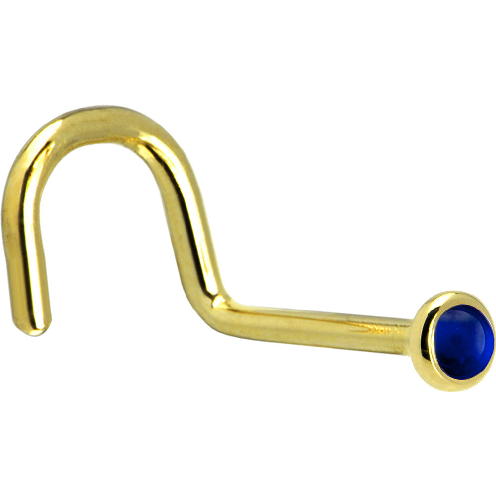 BodyCandy Solid 14K Yellow Gold 2mm Genuine Sapphire Nose Ring — lifestyle context