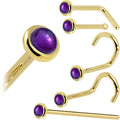 BodyCandy Solid 14K Yellow Gold 2mm Genuine Amethyst Nose Ring — size reference