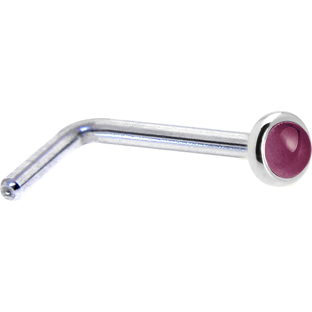 BodyCandy Solid 14K White Gold 2mm Genuine Raspberry Rhodolite Garnet Nose Ring — lifestyle context