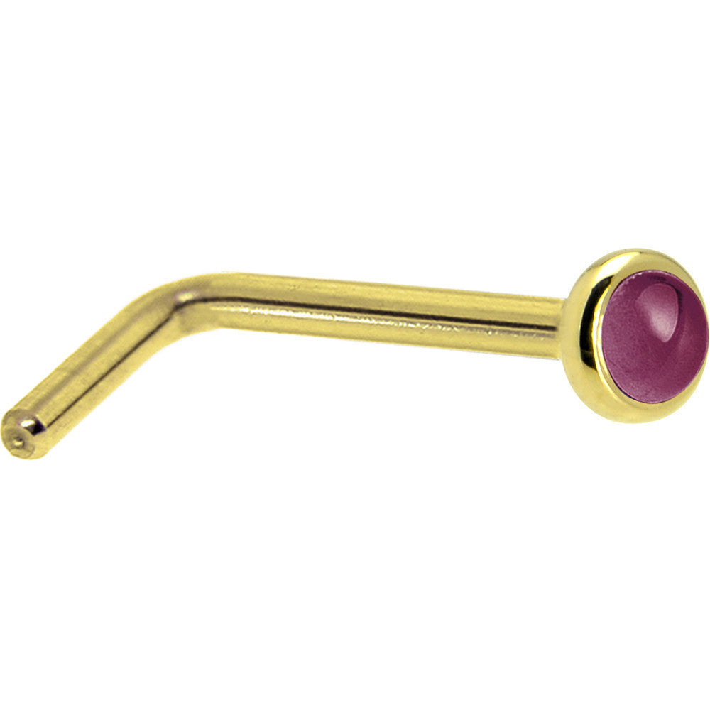 BodyCandy Solid 14K Yellow Gold 2mm Genuine Raspberry Rhodolite Garnet Nose Ring — lifestyle context