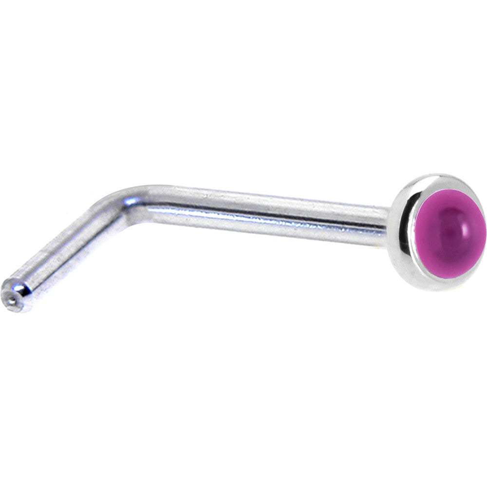 BodyCandy Solid 14K White Gold 2mm Genuine Pink Garnet Nose Ring — lifestyle context