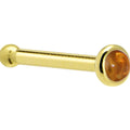 BodyCandy Solid 14K Yellow Gold  2mm Genuine Citrine Saffron Nose Ring — side view