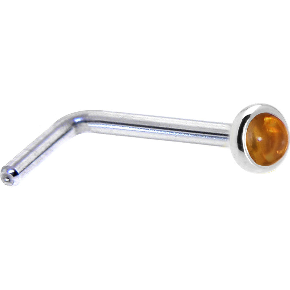 BodyCandy Solid 14K White Gold 2mm Genuine Citrine Saffron Nose Ring — lifestyle context