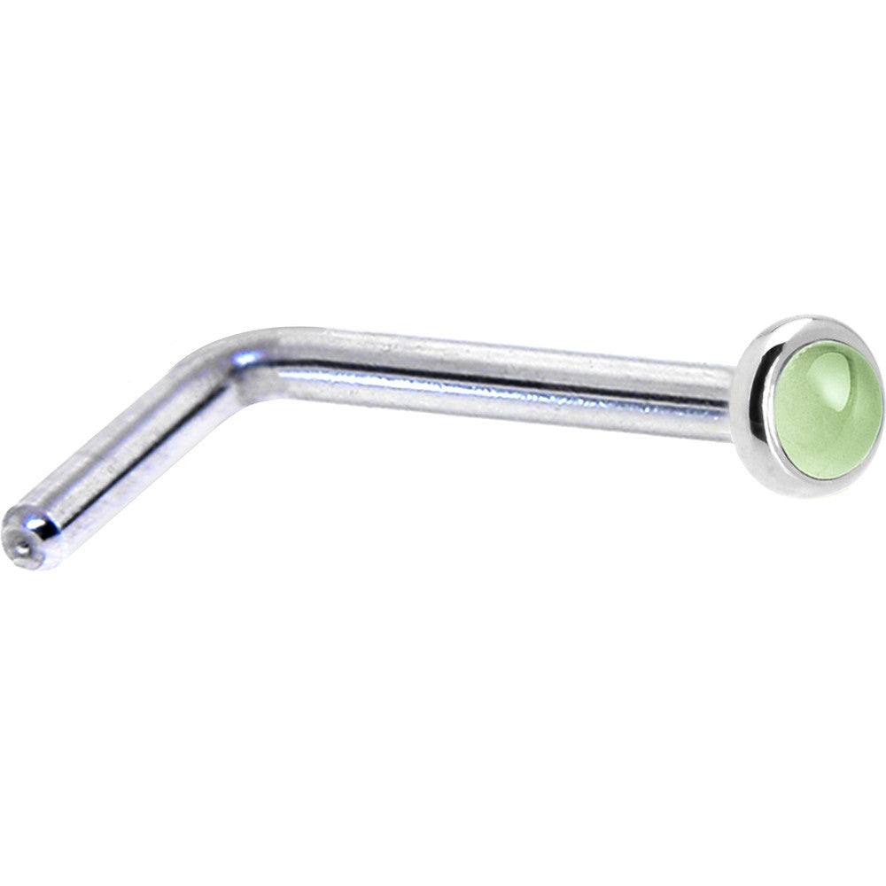 BodyCandy Solid 14K White Gold 2mm Genuine Peridot Nose Ring — lifestyle context