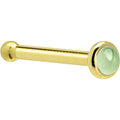 BodyCandy Solid 14K Yellow Gold 2mm Genuine Peridot Nose Ring — side view