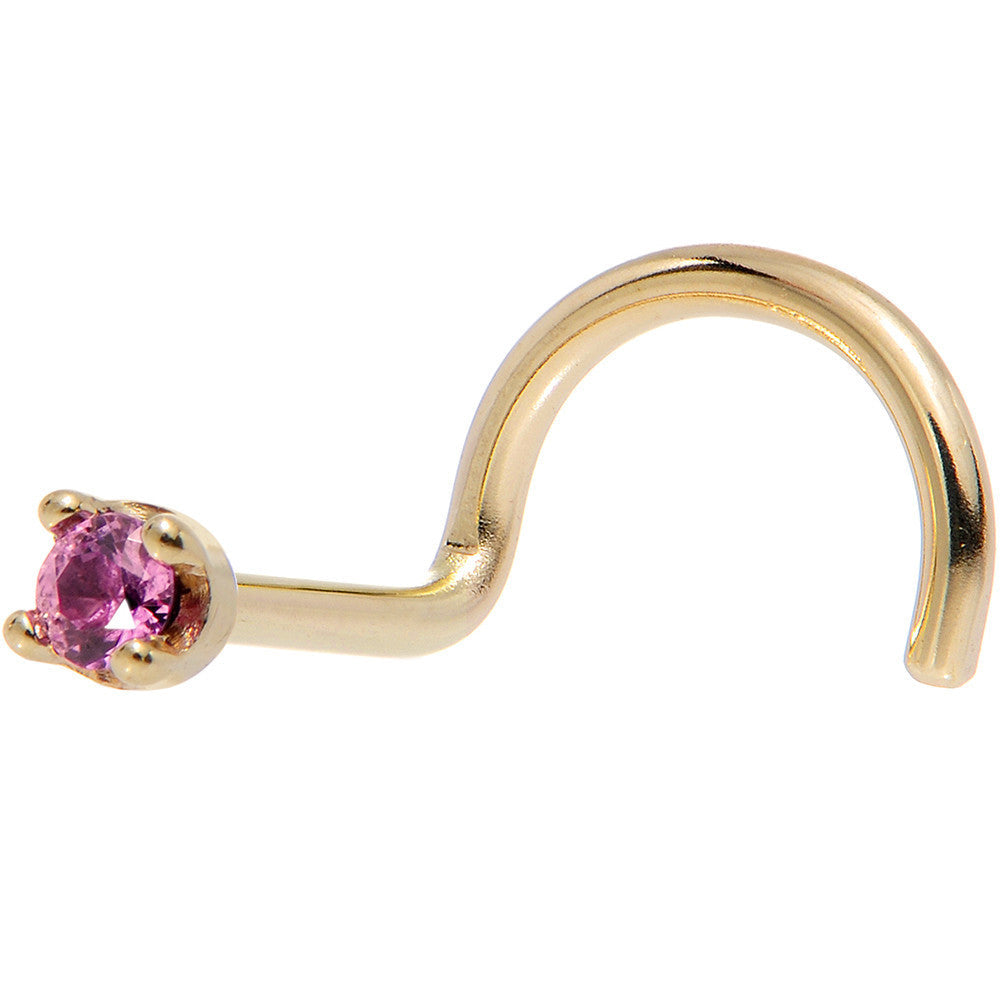 BodyCandy Solid 14K Yellow Gold 1.5mm Genuine Pink Sapphire Nose Ring — packaging