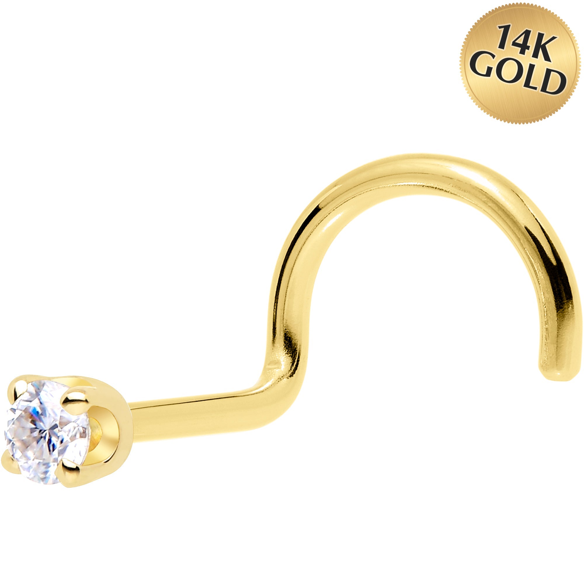 BodyCandy Solid 14K Yellow Gold 2mm Genuine Diamond Nose Ring — lifestyle context