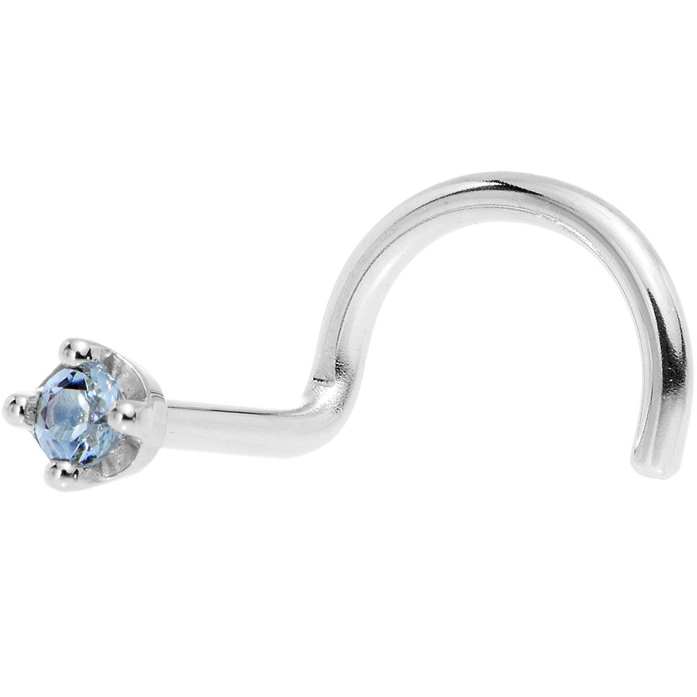 BodyCandy Solid 14K White Gold 1.5mm Genuine Topaz Nose Ring — feature highlight