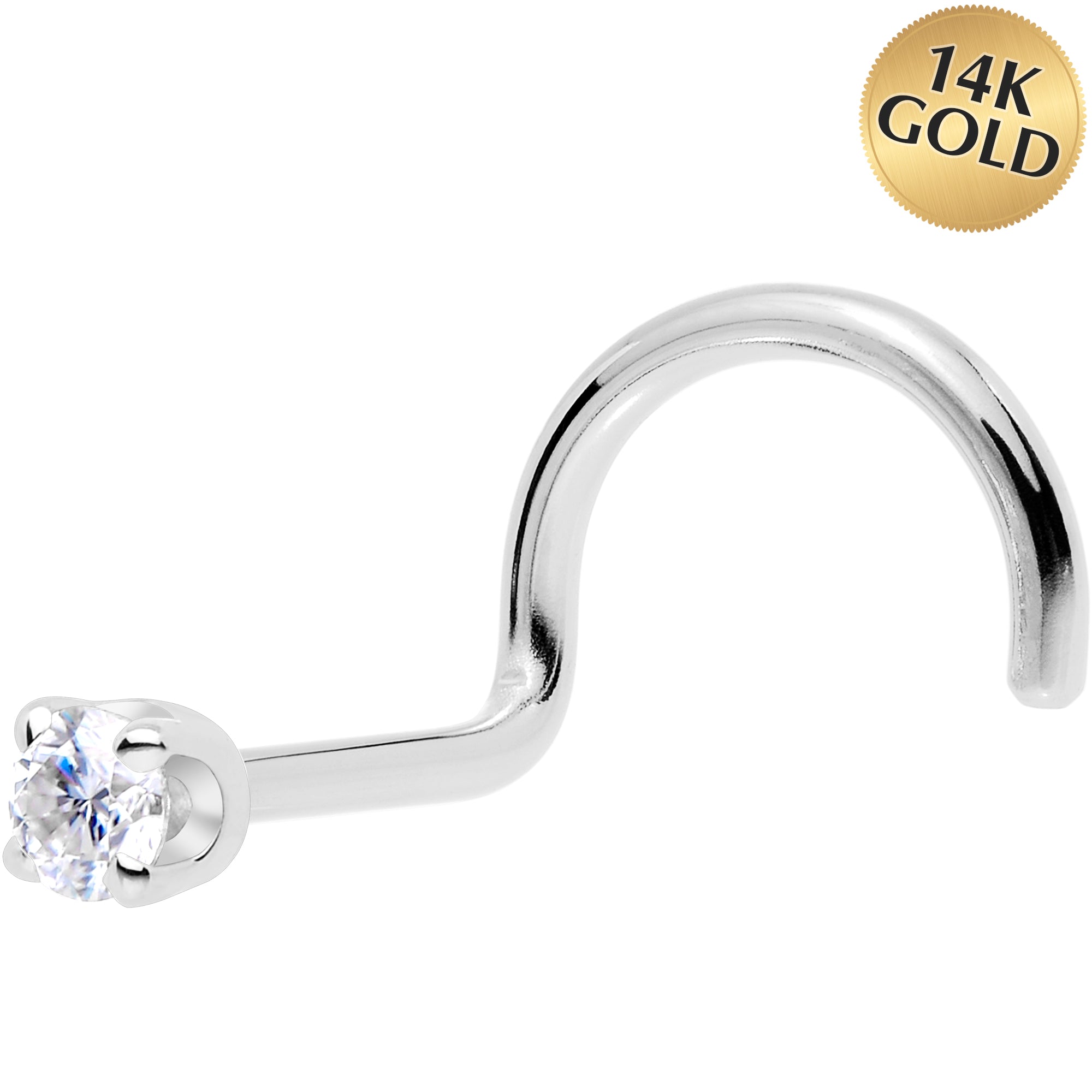 BodyCandy 14k White Gold 2mm Moissanite Nose Ring — lifestyle context