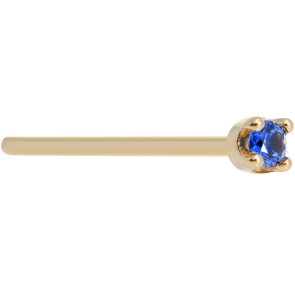 BodyCandy Solid 14K Yellow Gold 1.5mm Genuine Blue Sapphire Nose Stud Ring — fabric or material detail