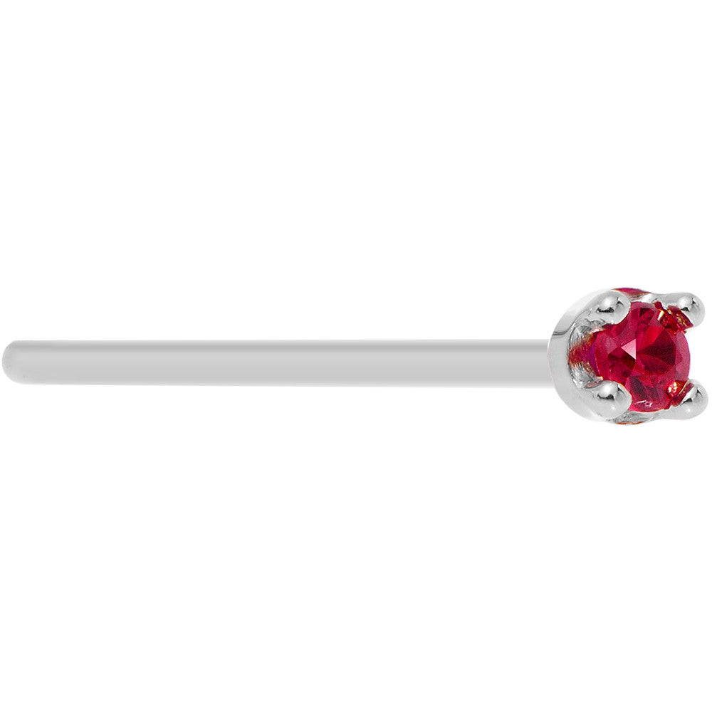 BodyCandy Solid 14K White Gold 1.5mm Diamond Cut Genuine Ruby Nose Ring — comparison shot