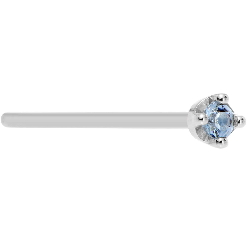 BodyCandy Solid 14K White Gold 1.5mm Genuine Topaz Nose Ring — product on model