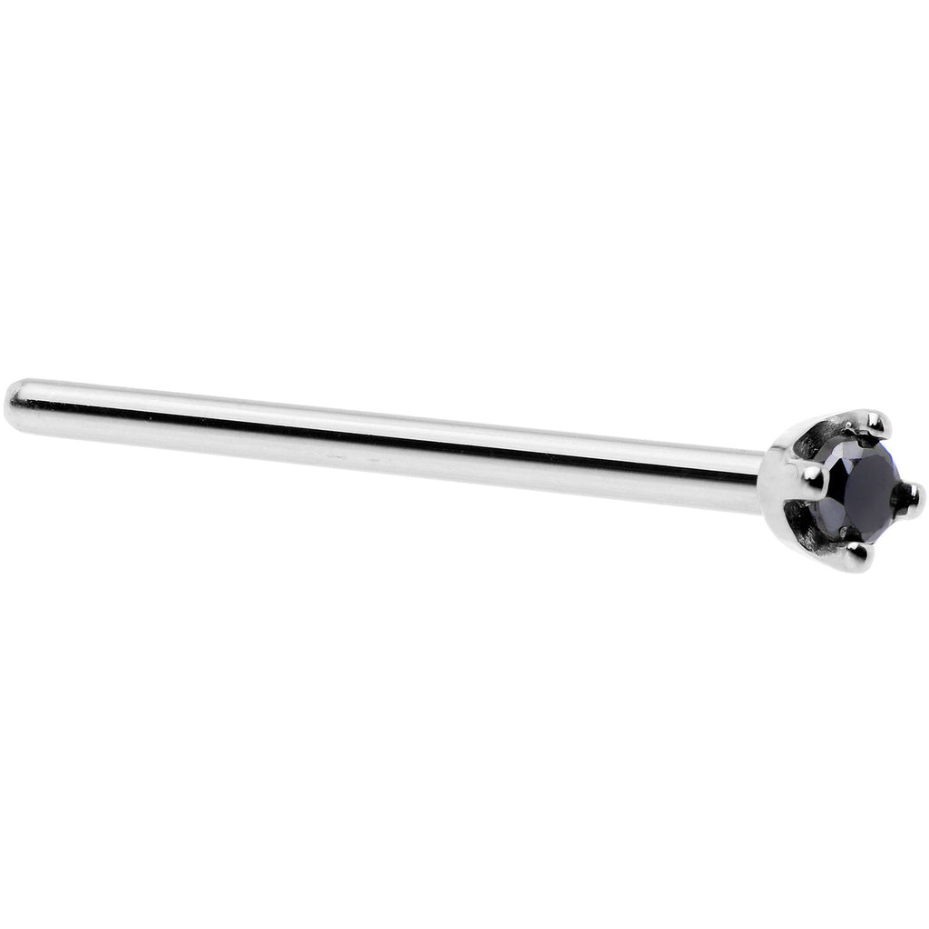 BodyCandy Solid 14K White Gold 1.5mm Genuine Black Diamond Nose Ring — size reference