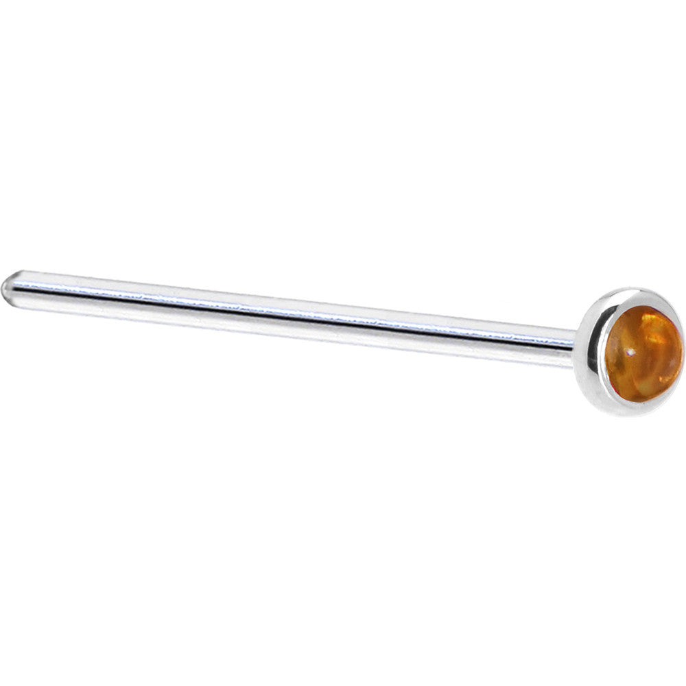 BodyCandy Solid 14K White Gold 2mm Genuine Citrine Saffron Nose Ring — alternative angle