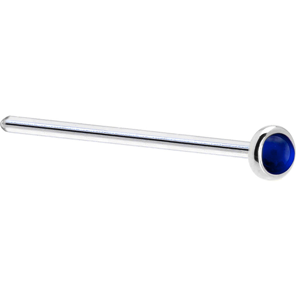 BodyCandy Solid 14K White Gold 2mm Genuine Sapphire Nose Ring — alternative angle