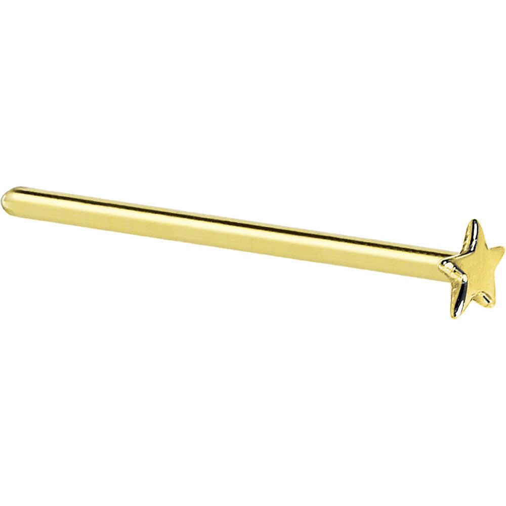 BodyCandy Solid 14K Yellow Gold Star Nose Ring — alternative angle