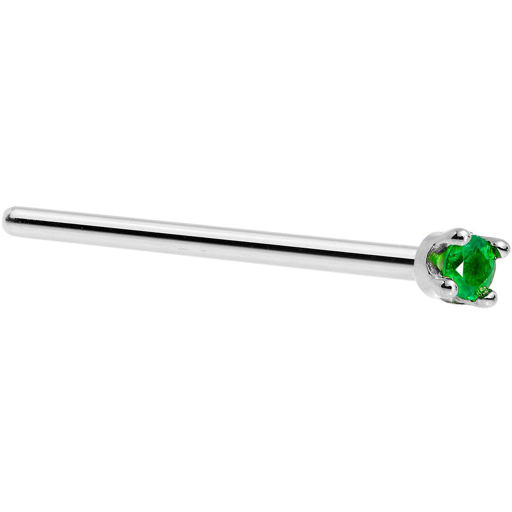 BodyCandy Solid 14K White Gold 1.5mm Genuine Emerald Nose Ring — comparison shot