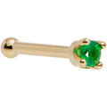 BodyCandy Solid 14K Yellow Gold 1.5mm Genuine Emerald Nose Ring — packaging