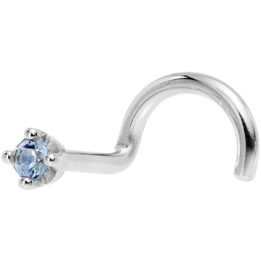 BodyCandy Solid 14K White Gold 1.5mm Genuine Topaz Nose Ring — main product shot