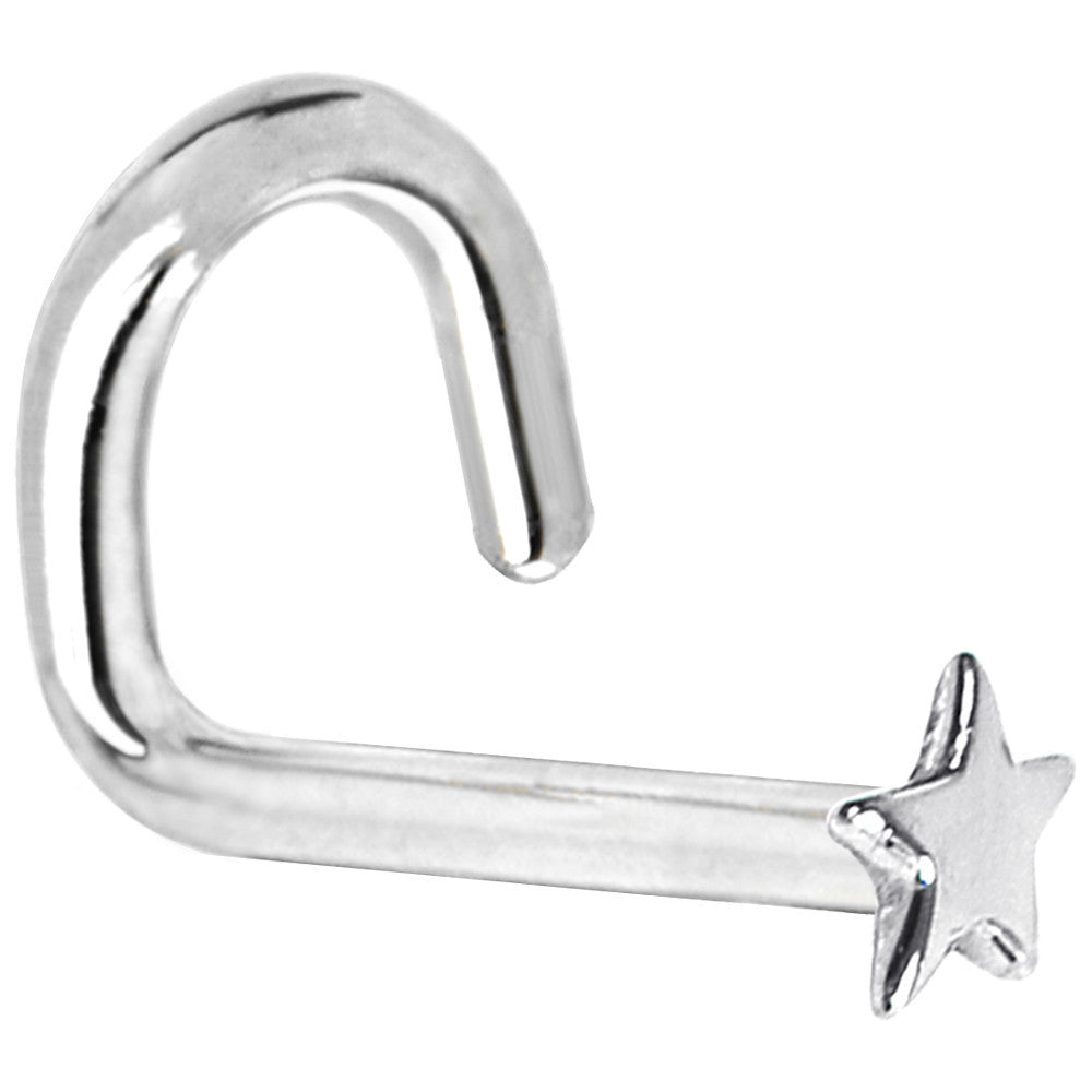 BodyCandy Solid 14K White Gold Star Nose Ring — alternative angle