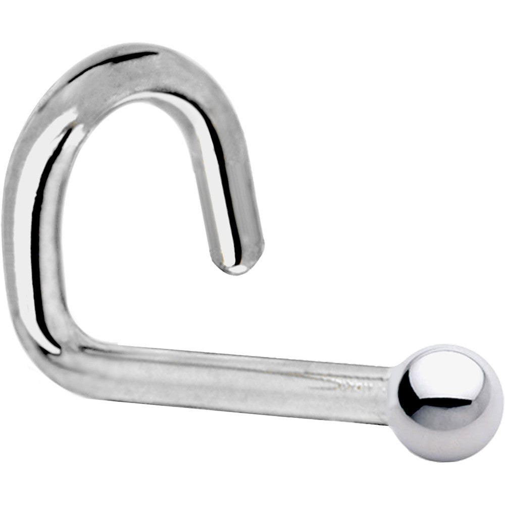 BodyCandy Platinum 1.5mm Ball Nose Ring — side view