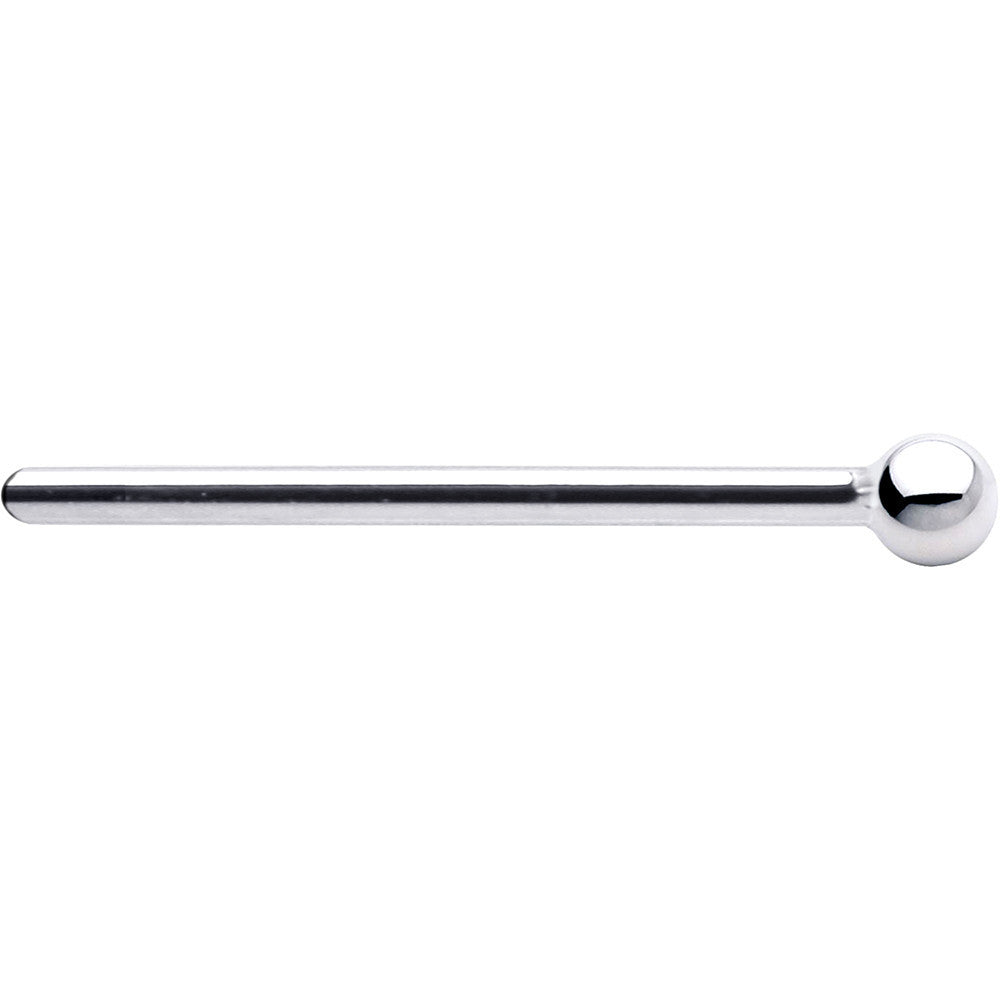 BodyCandy Solid 14K White Gold 1.5mm Ball Nose Ring — side view