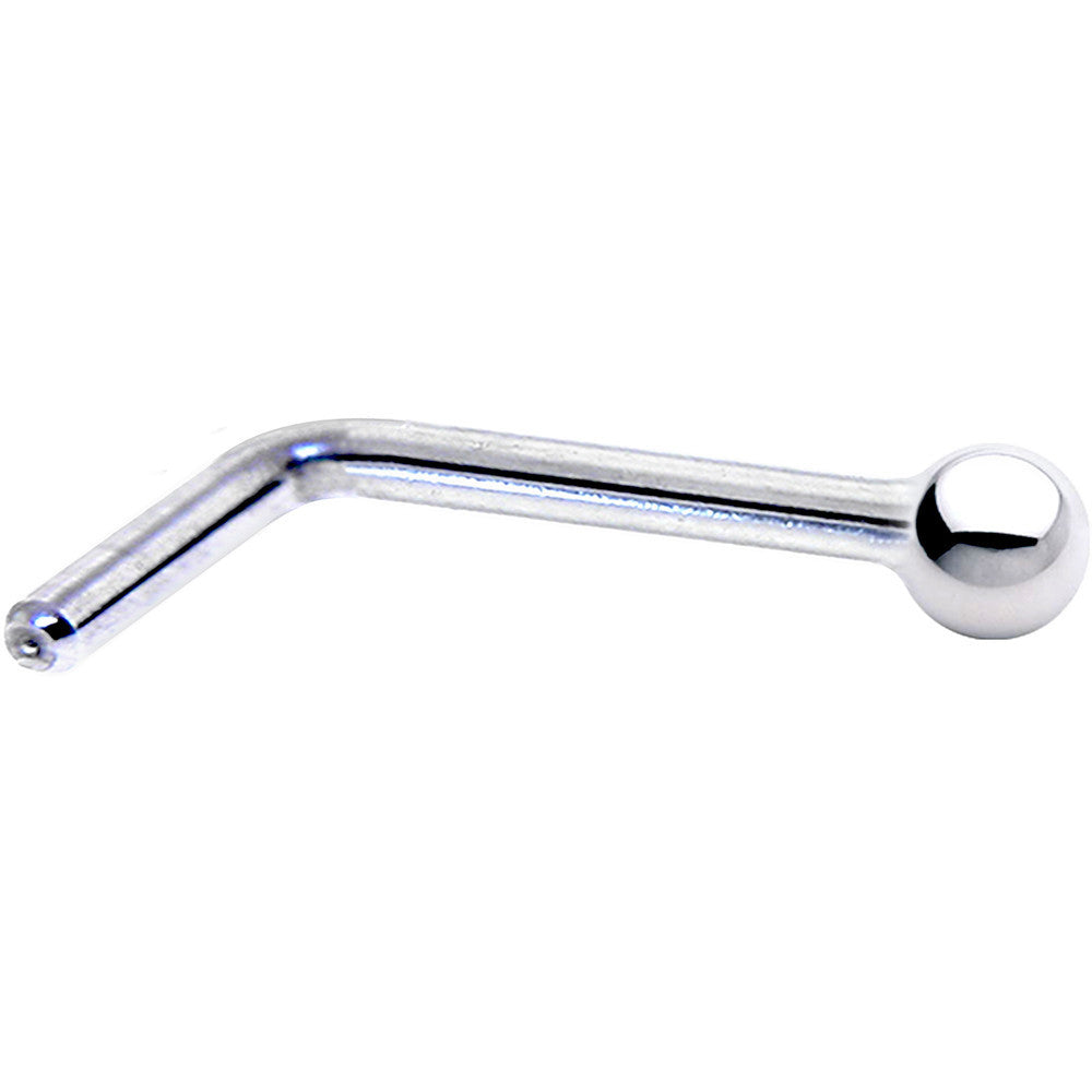 BodyCandy Solid 14K White Gold 1.5mm Ball Nose Ring — alternative angle