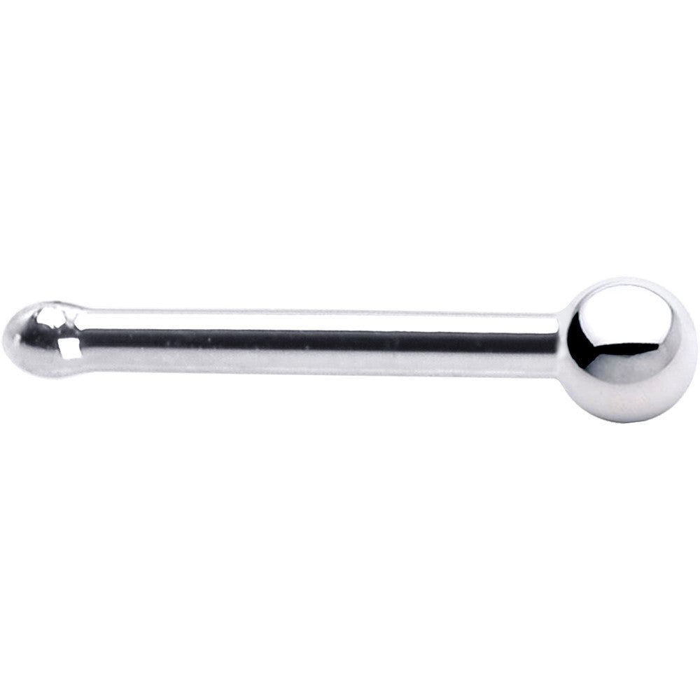 BodyCandy Solid 14K White Gold 1.5mm Ball Nose Ring — in-use photo