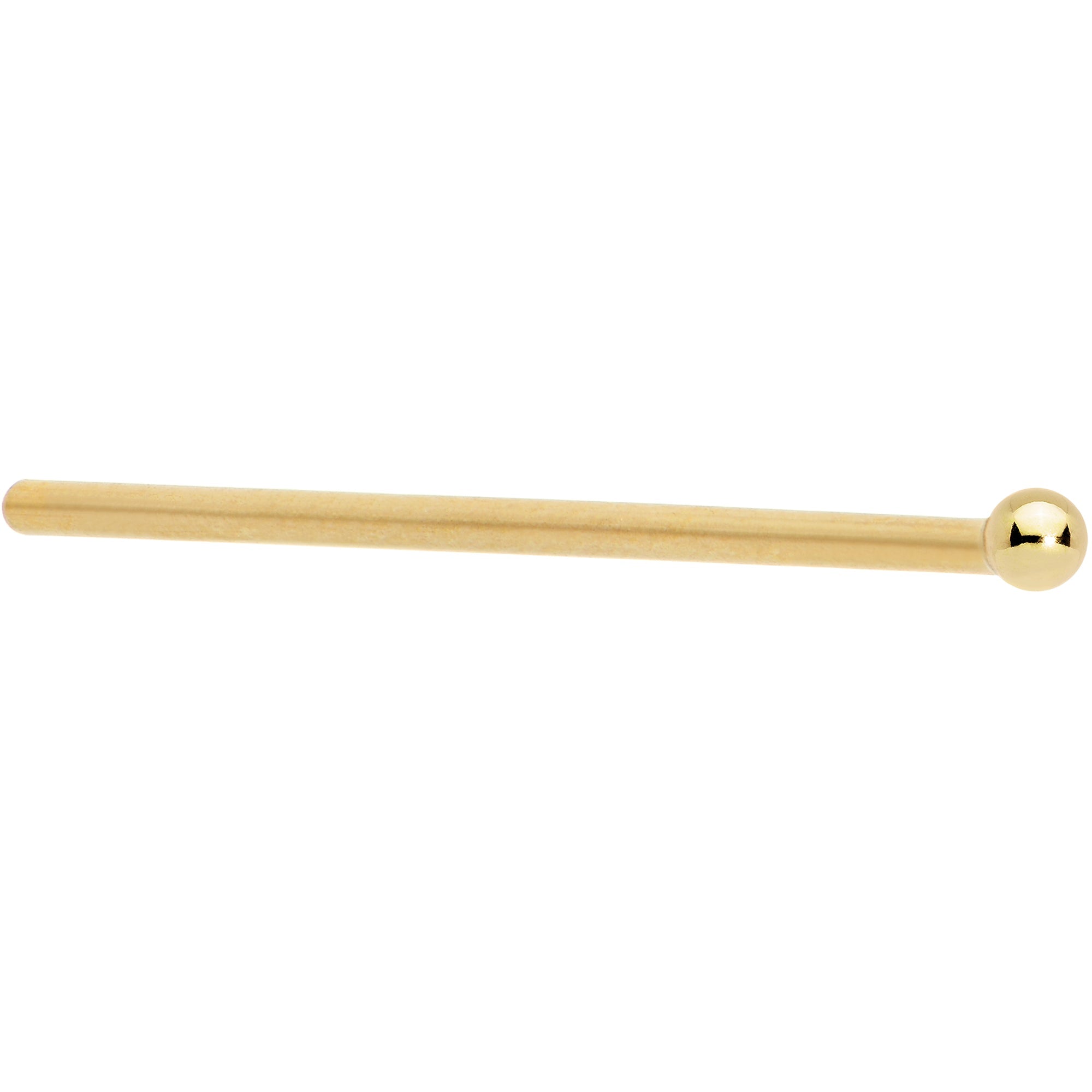 BodyCandy Solid 14K Yellow Gold 1.5mm Ball Nose Ring — comparison shot
