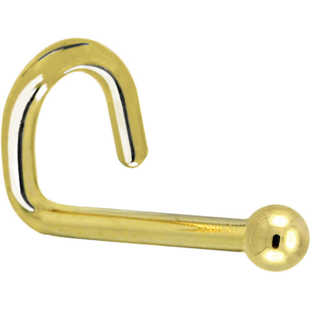 BodyCandy Solid 14K Yellow Gold 1.5mm Ball Nose Ring — lifestyle context