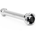 BodyCandy Solid 14K White Gold 1.5mm Genuine Black Diamond Nose Ring — detail close-up