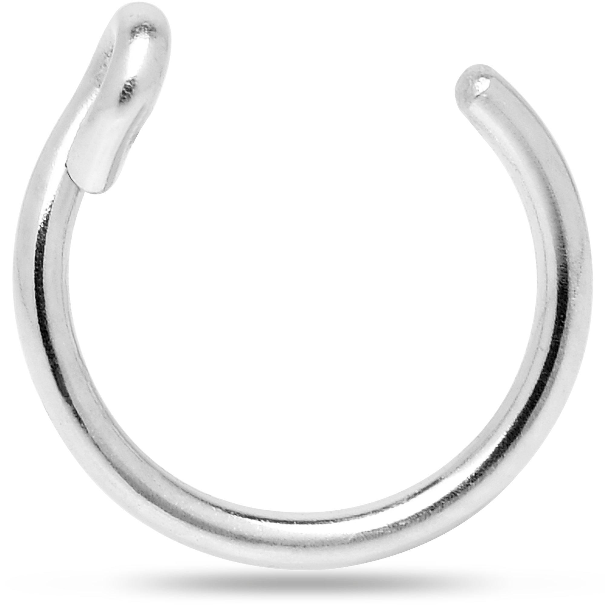 BodyCandy 925 Sterling Silver Fake Nose Ring — detail close-up