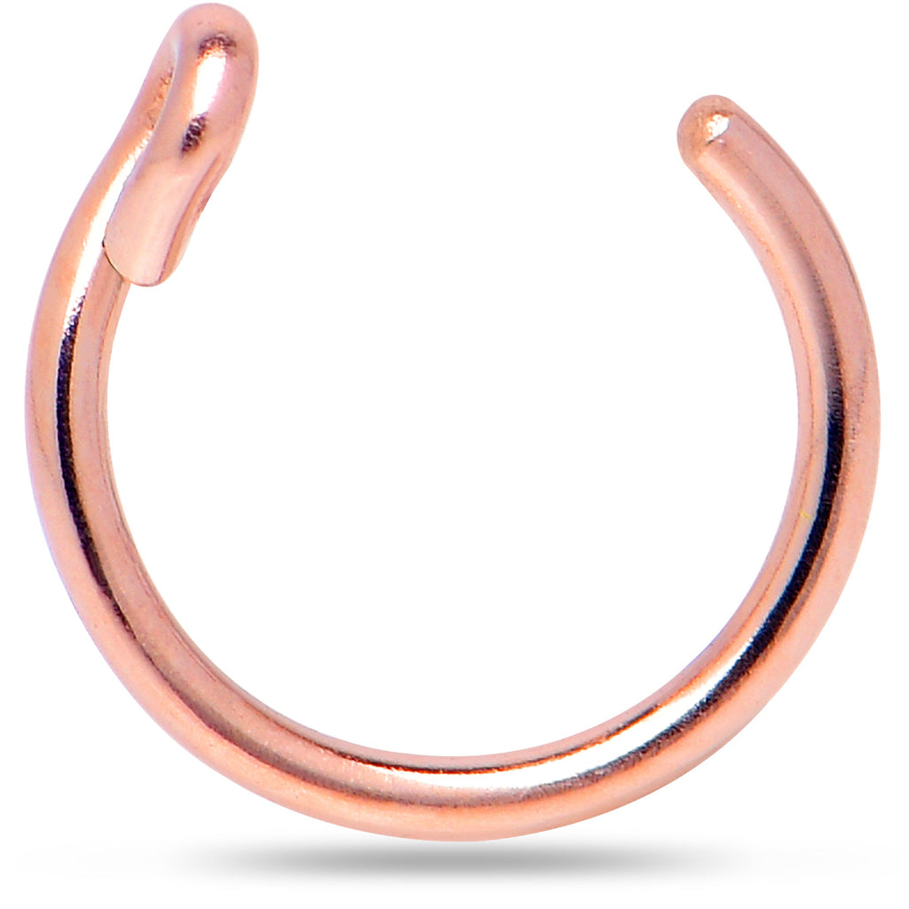 BodyCandy 14k Rose Gold Filled Fake Nose Ring — detail close-up