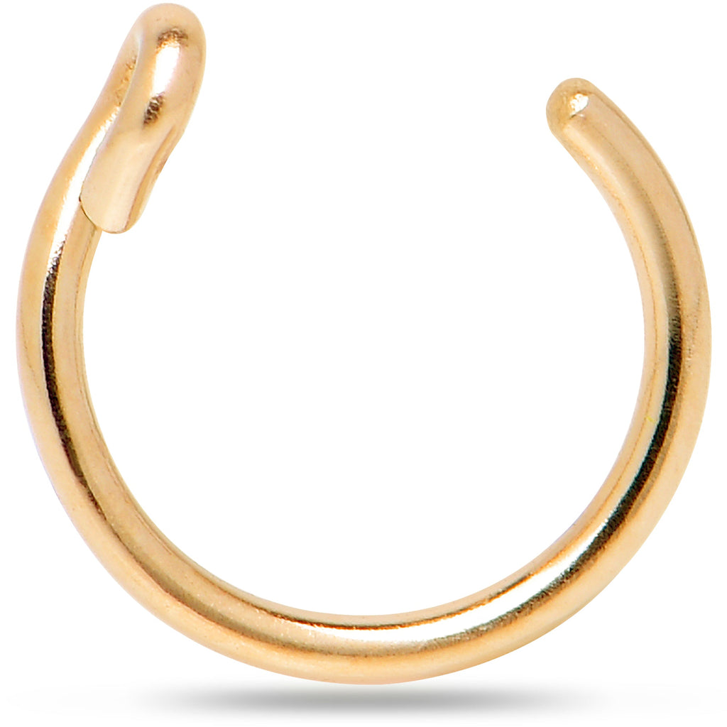 BodyCandy 14k Yellow Gold Filled Fake Nose Ring — detail close-up