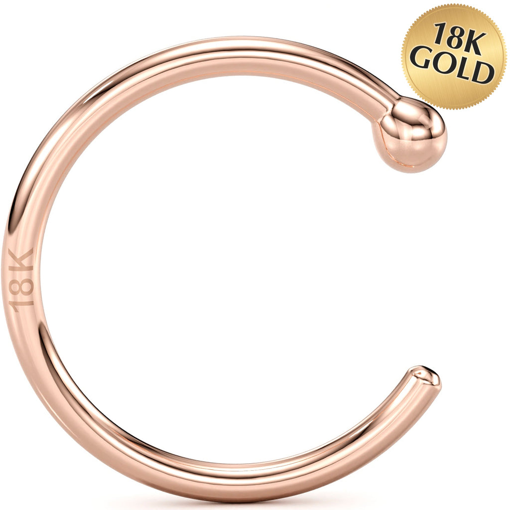 BodyCandy 20G 5/16 Solid 18K Rose Gold Nose Hoop — main product shot