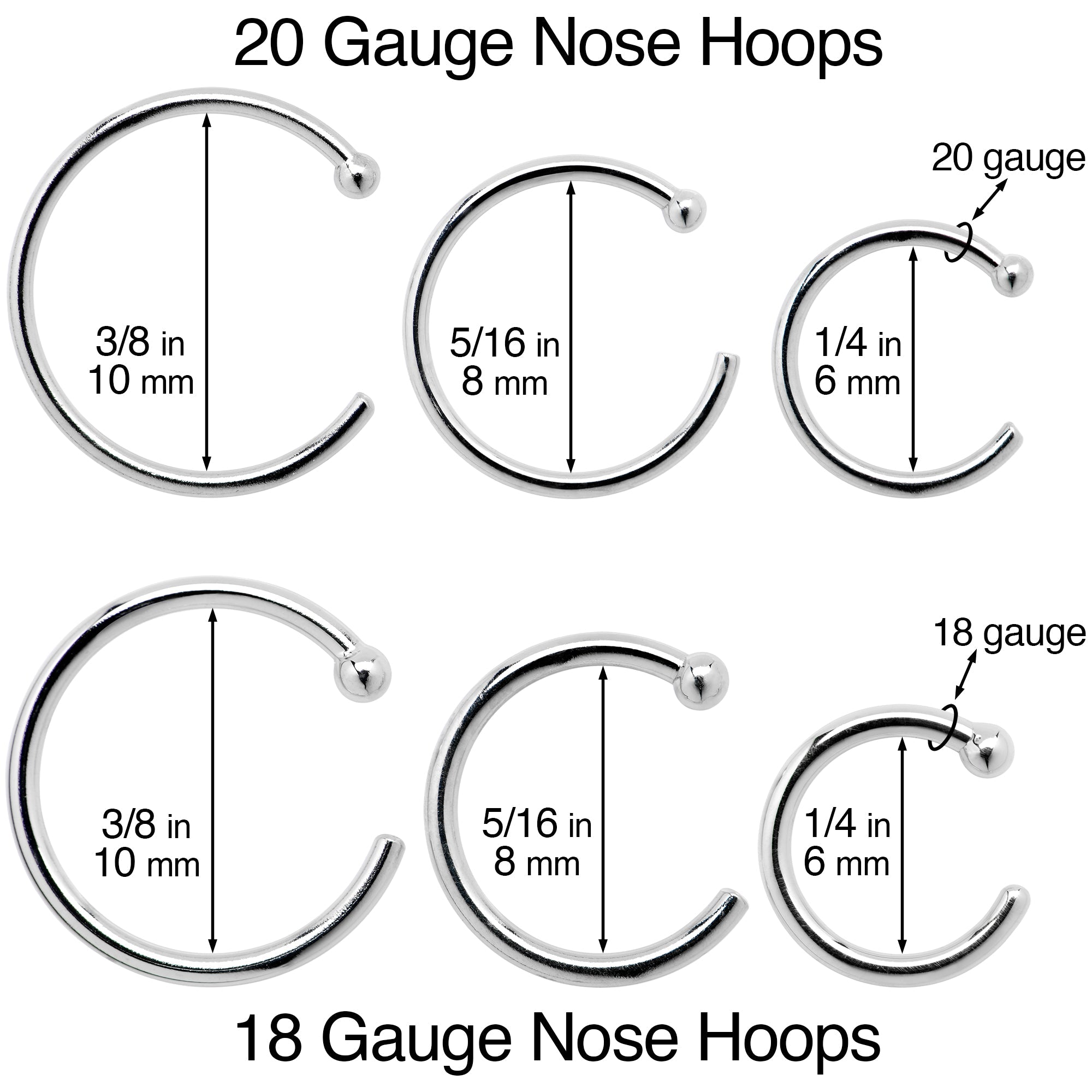 BodyCandy 20G 5/16 Solid 18K Rose Gold Nose Hoop — color detail