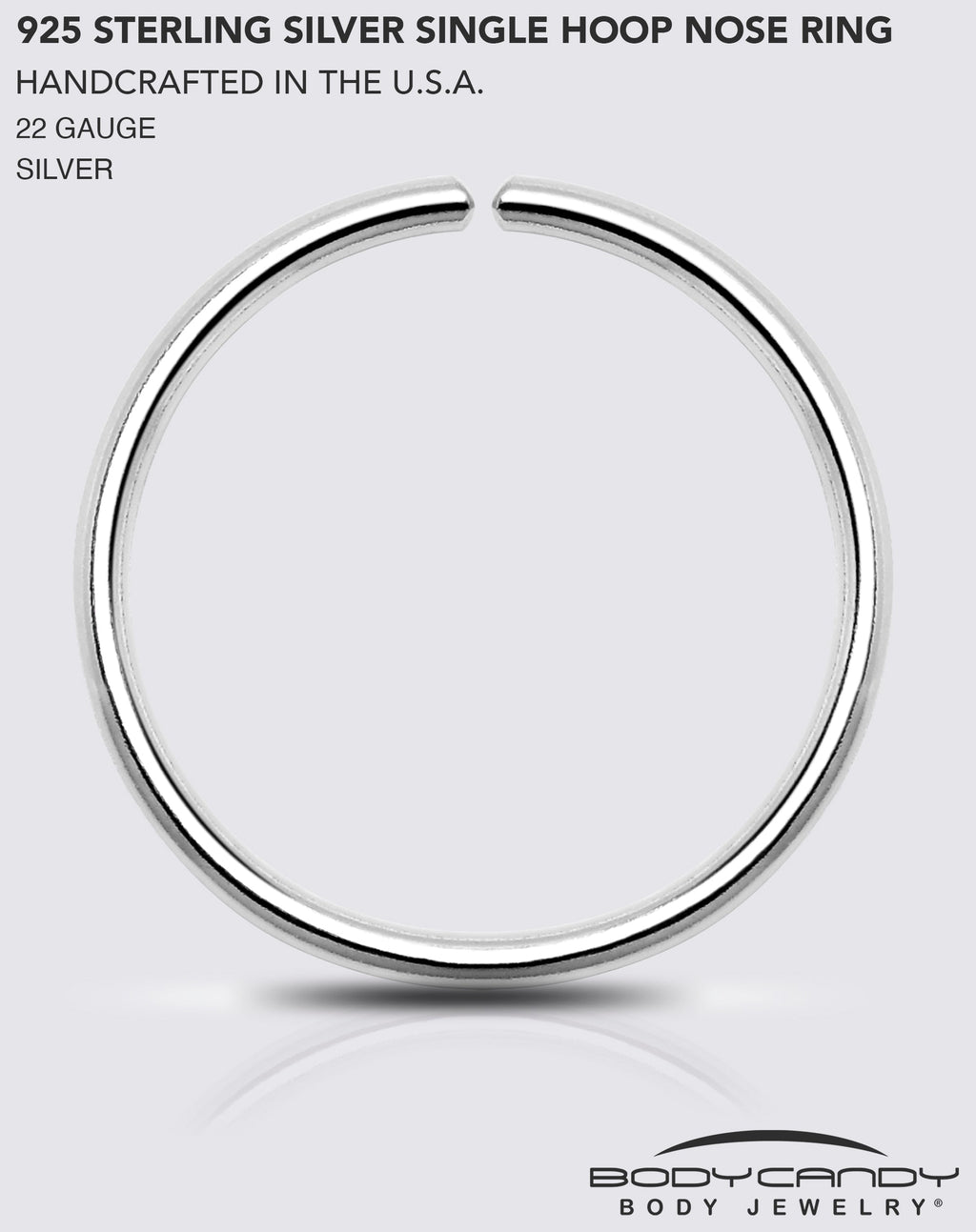 BodyCandy Single Hoop Nose 925 Sterling Silver Nose Hoop Ring — in-use photo