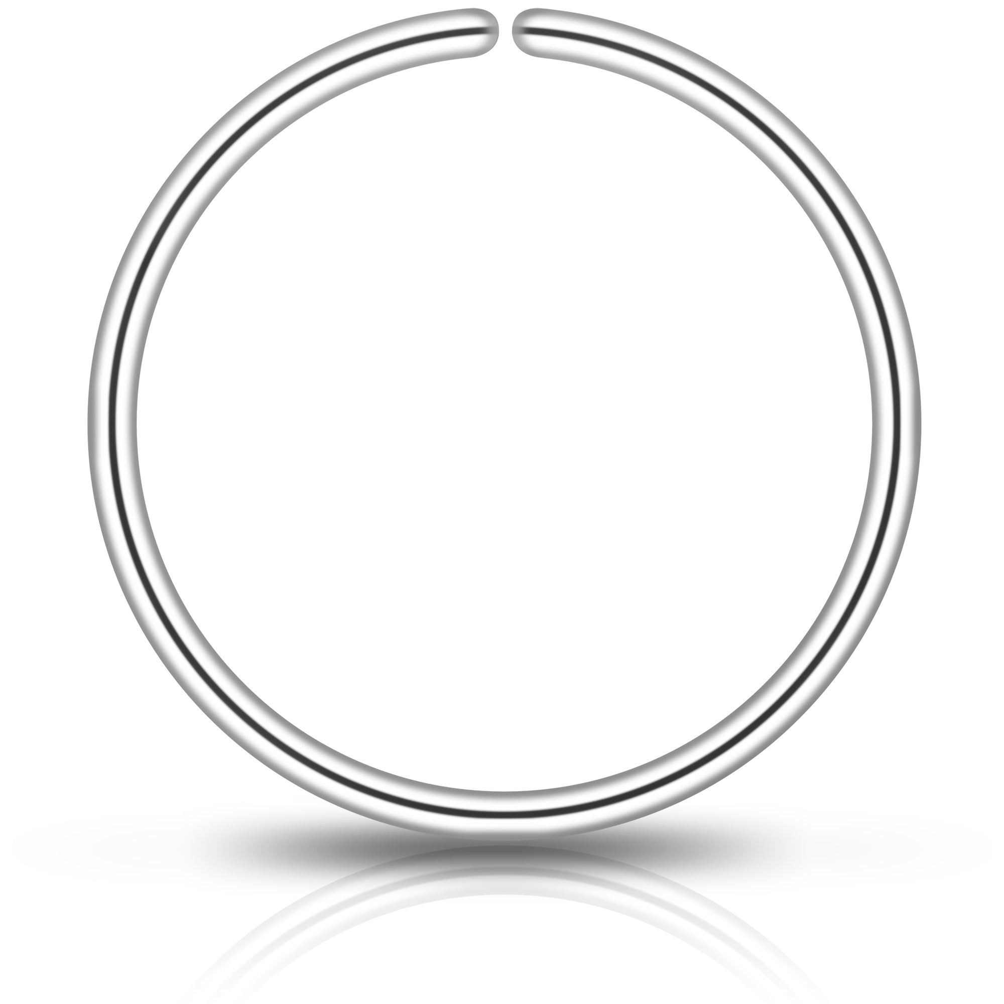 BodyCandy Single Hoop Nose 925 Sterling Silver Nose Hoop Ring — side view