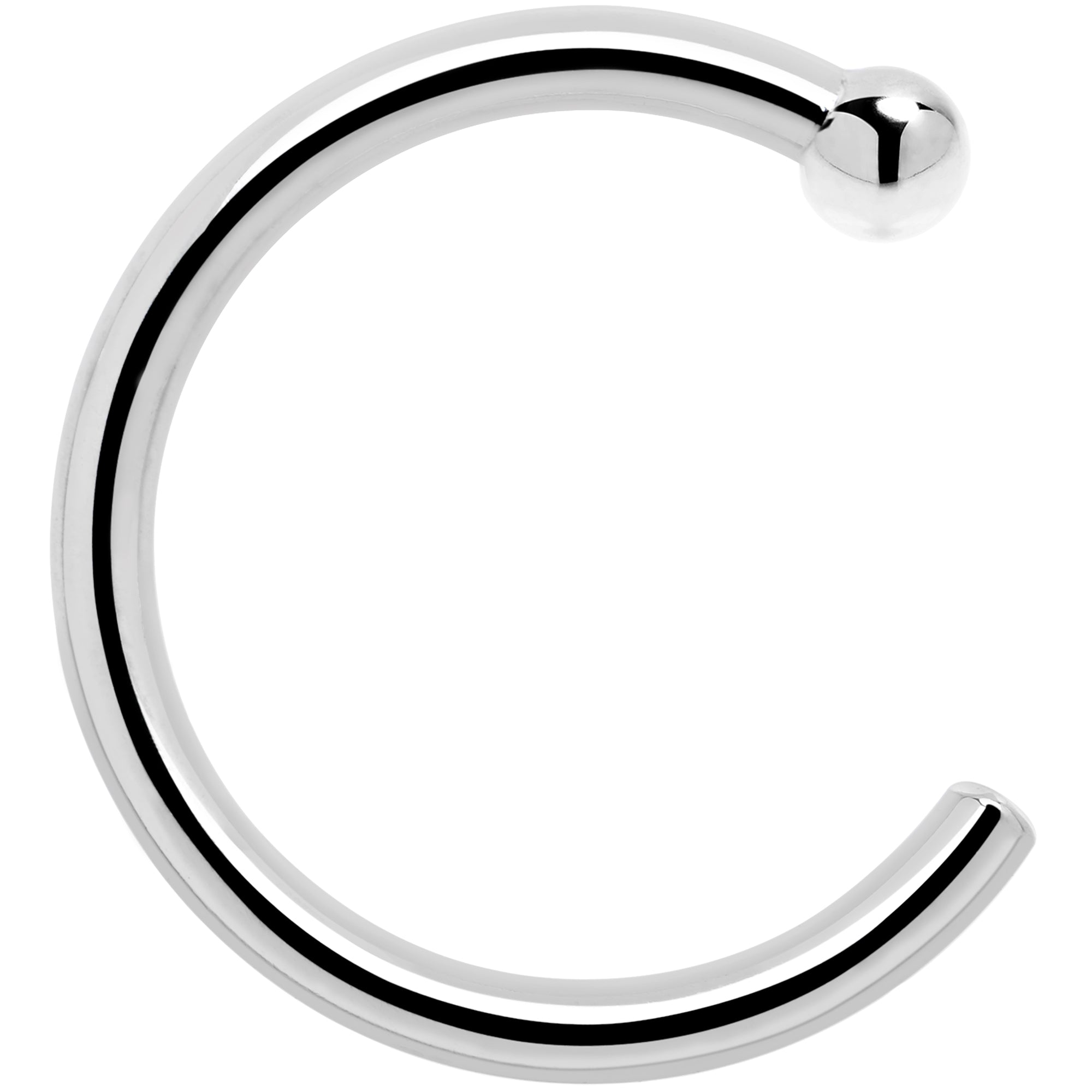 BodyCandy Real Platinum Nose Hoop - Hypoallergenic & Luxurious — color detail