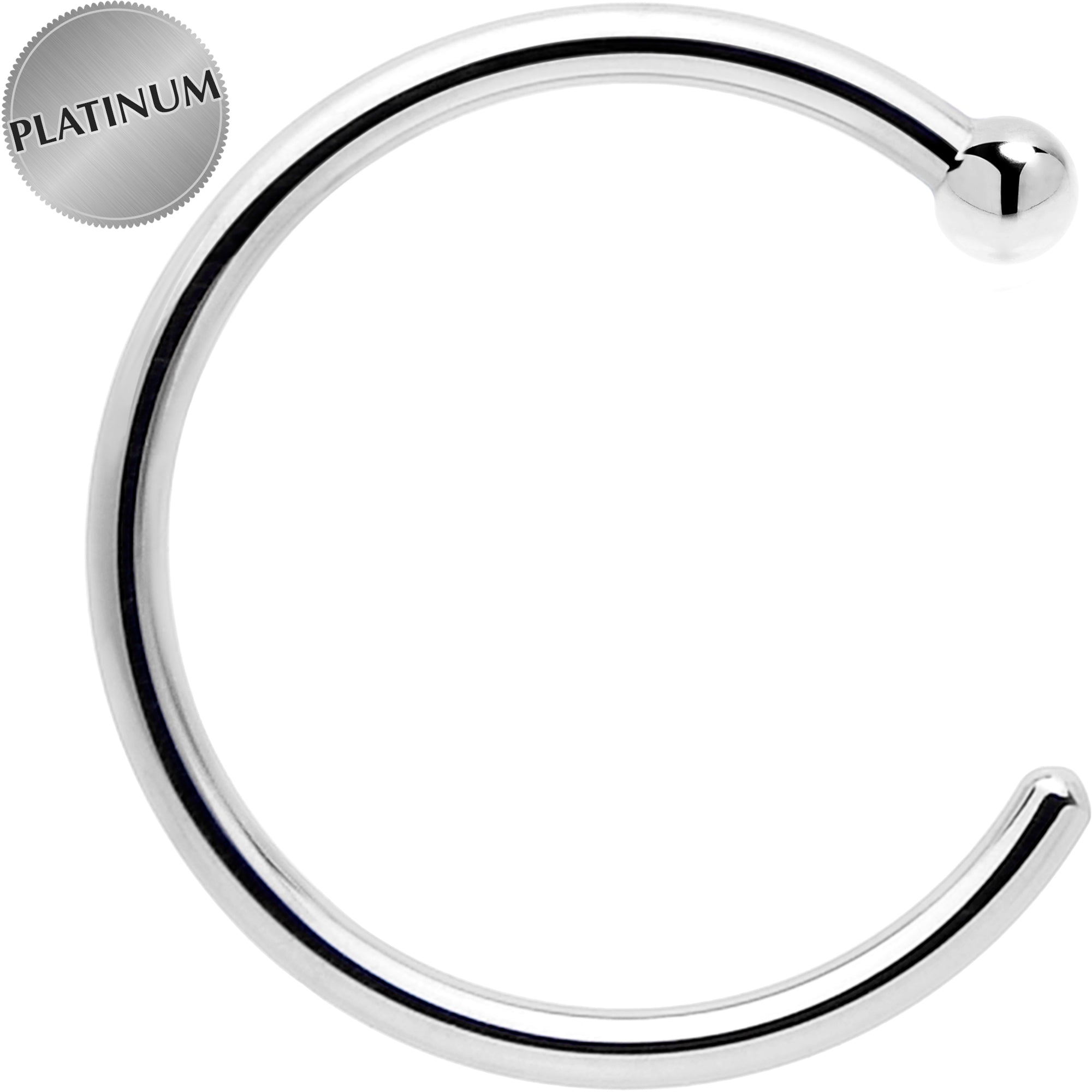 BodyCandy Real Platinum Nose Hoop - Hypoallergenic & Luxurious — main product shot