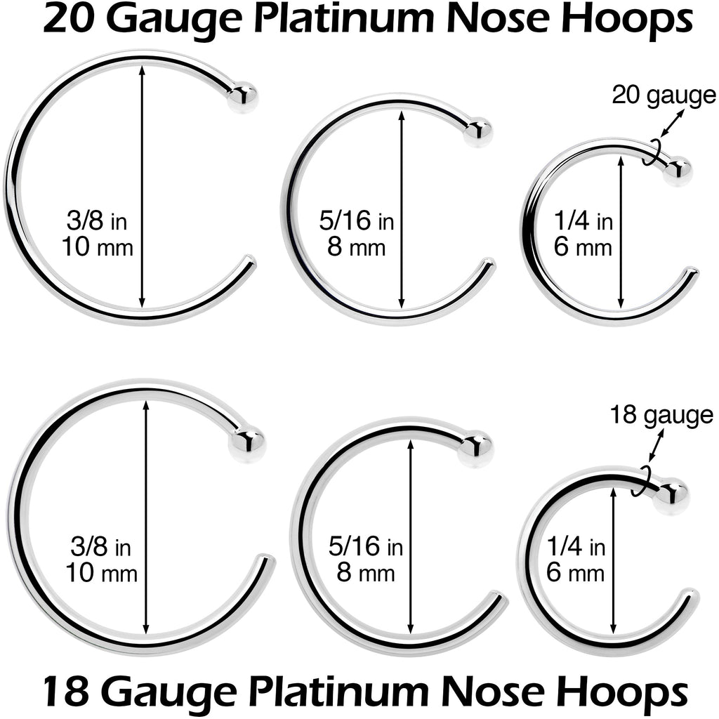 BodyCandy Real Platinum Nose Hoop - Hypoallergenic & Luxurious — back view