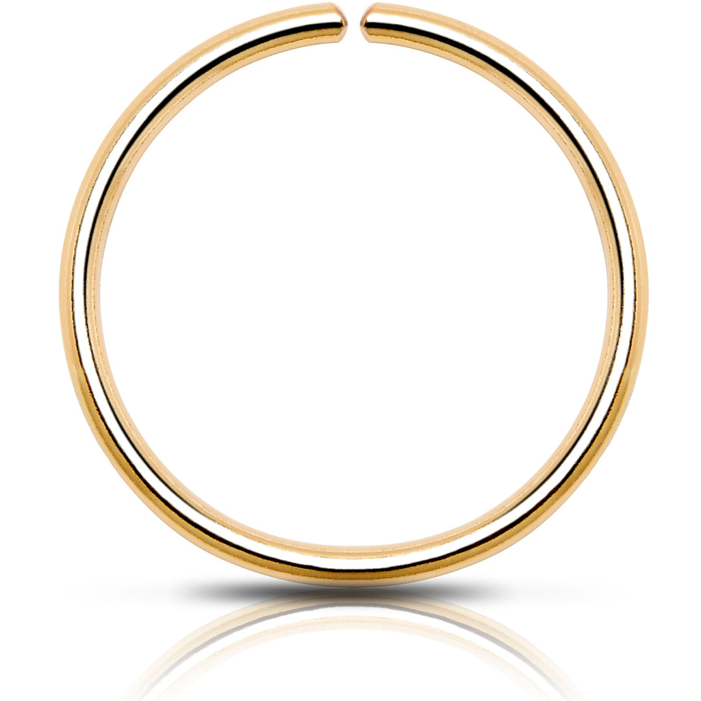 BodyCandy Single Hoop Nose 14k Yellow Gold Filled Nose Hoop Ring — back view