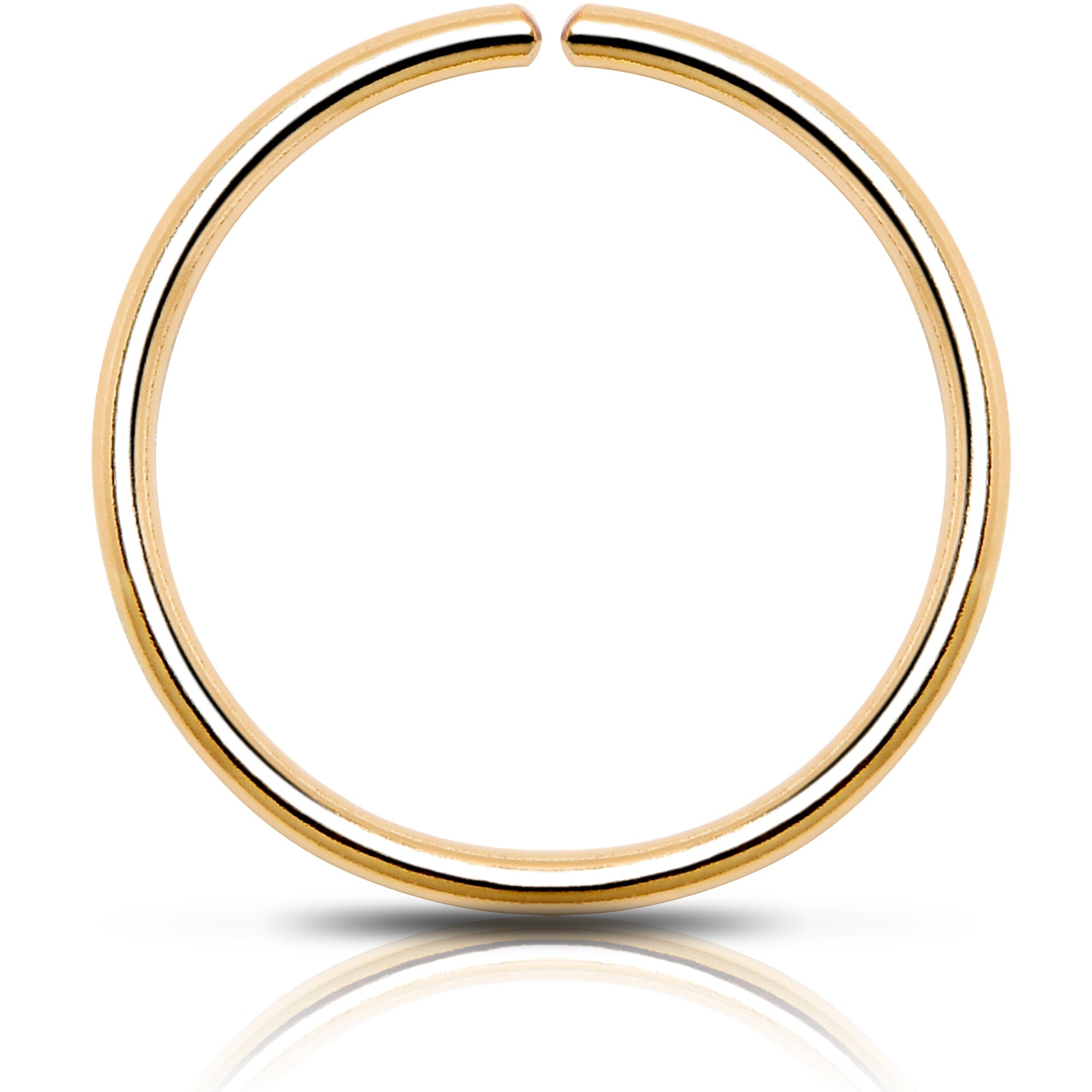 BodyCandy Single Hoop Nose 14k Yellow Gold Filled Nose Hoop Ring — back view