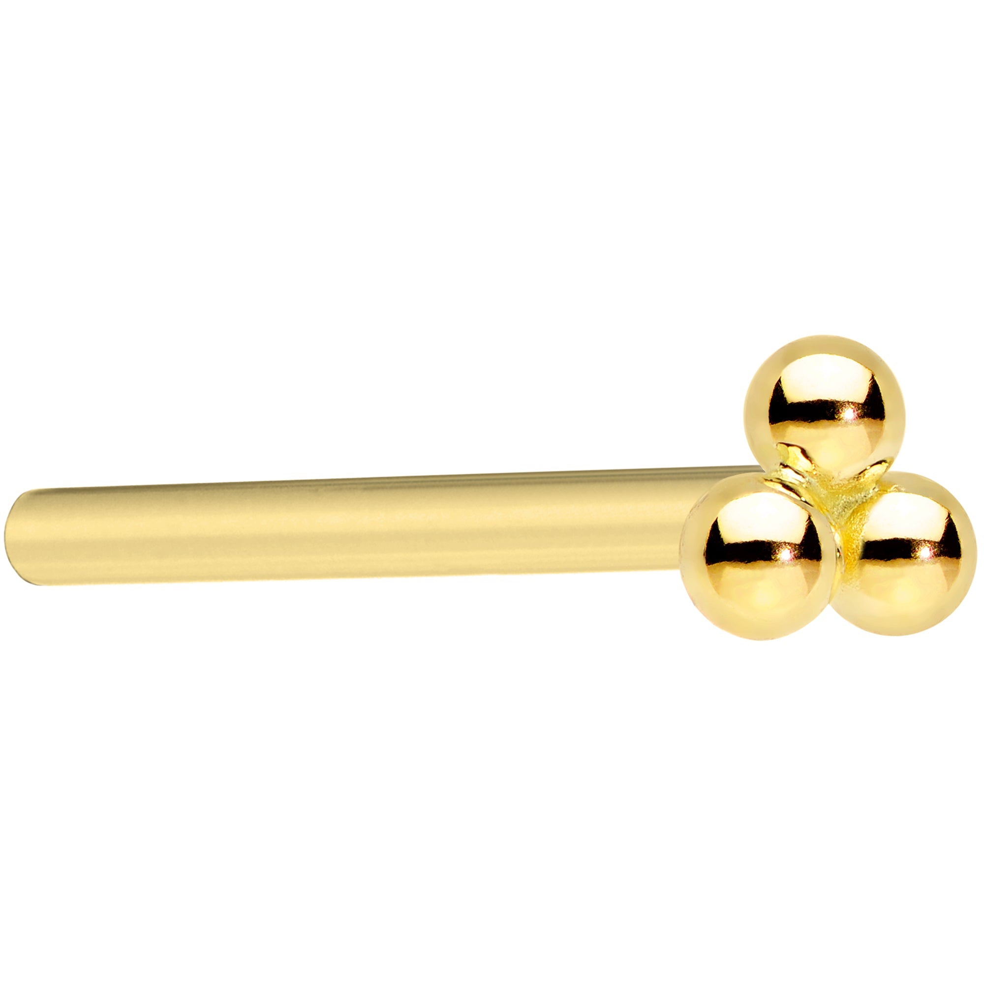 BodyCandy 14k Yellow Gold 3mm Trinity Nose Ring — size reference