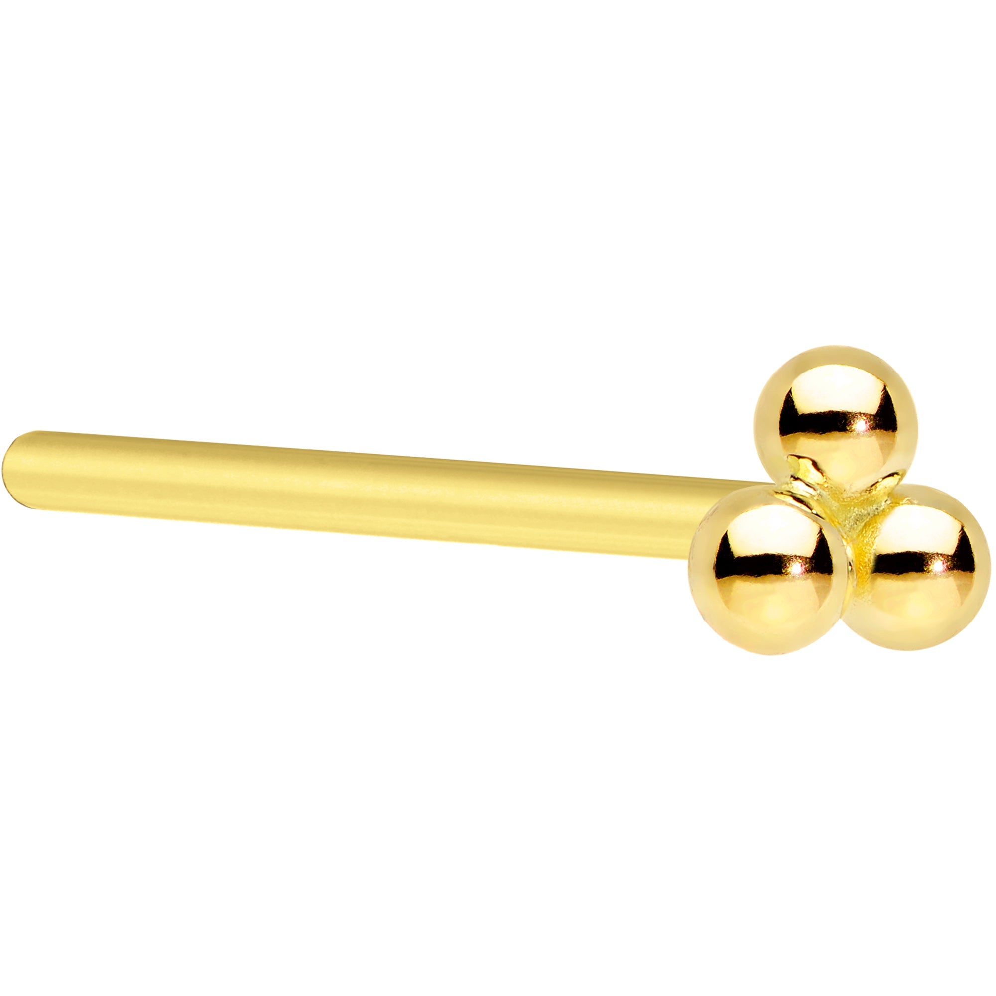BodyCandy 14k Yellow Gold 3mm Trinity Nose Ring — product on model