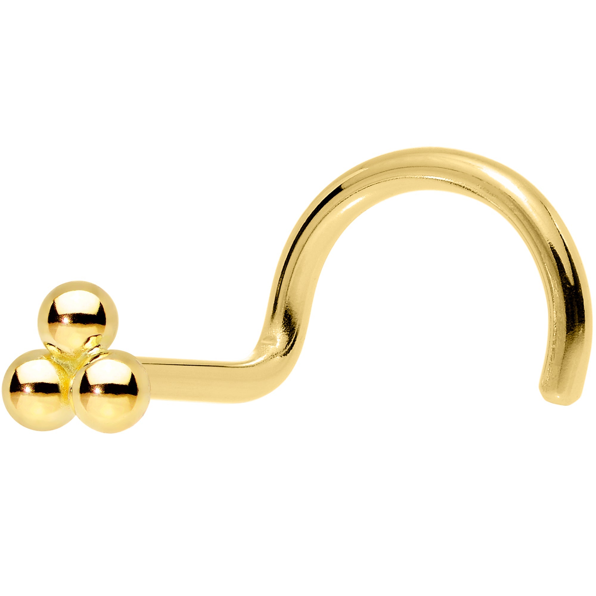 BodyCandy 14k Yellow Gold 3mm Trinity Nose Ring — main product shot