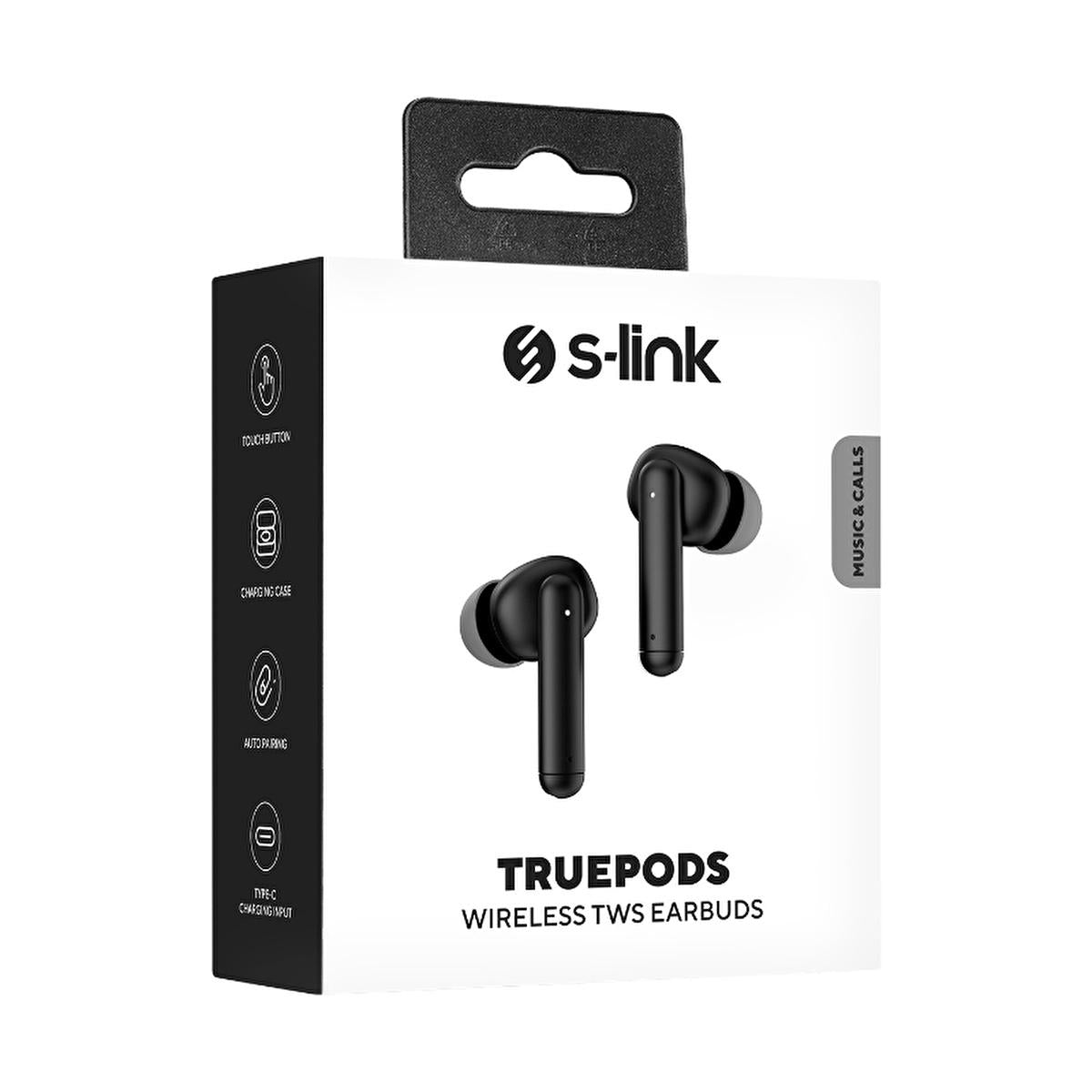 S-link TruePods: Bluetooth 5.3 Wireless Earbuds with IPX4 Waterproofing - Enjoy High-Quality Audio & Portable Convenience