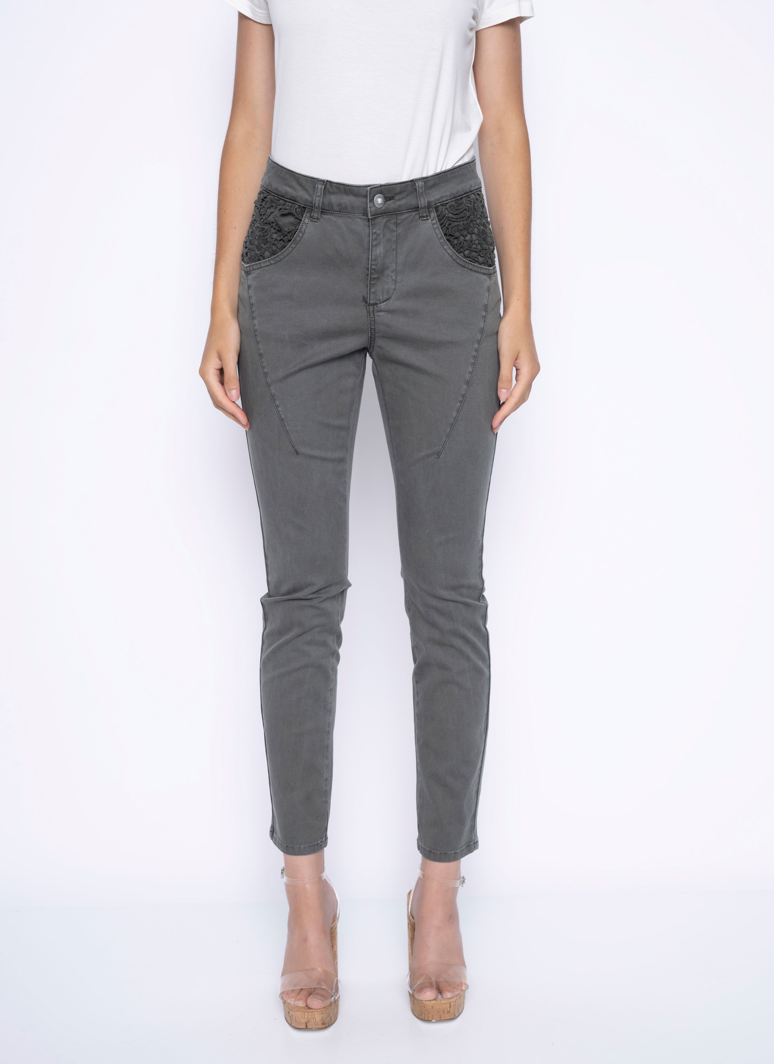 KADOU BOUTIQUE Picadilly Lace Pocket Detail Pants — main product shot