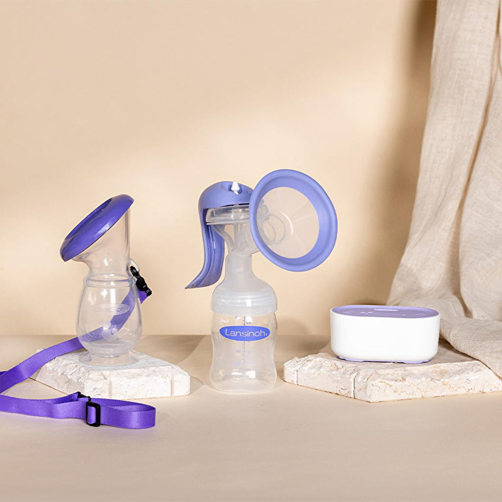 Lansinoh Silicone Breast Pump - Manual, Portable, and Easy-to-Use Breastfeeding Accessory for New Mothers