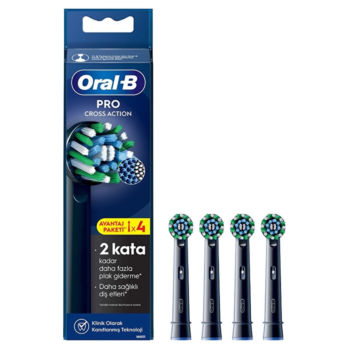 Oral-B Cross Action X-Filament Electric Toothbrush Replacement Heads (4-Pack) - Compatible with Most Oral-B Models
